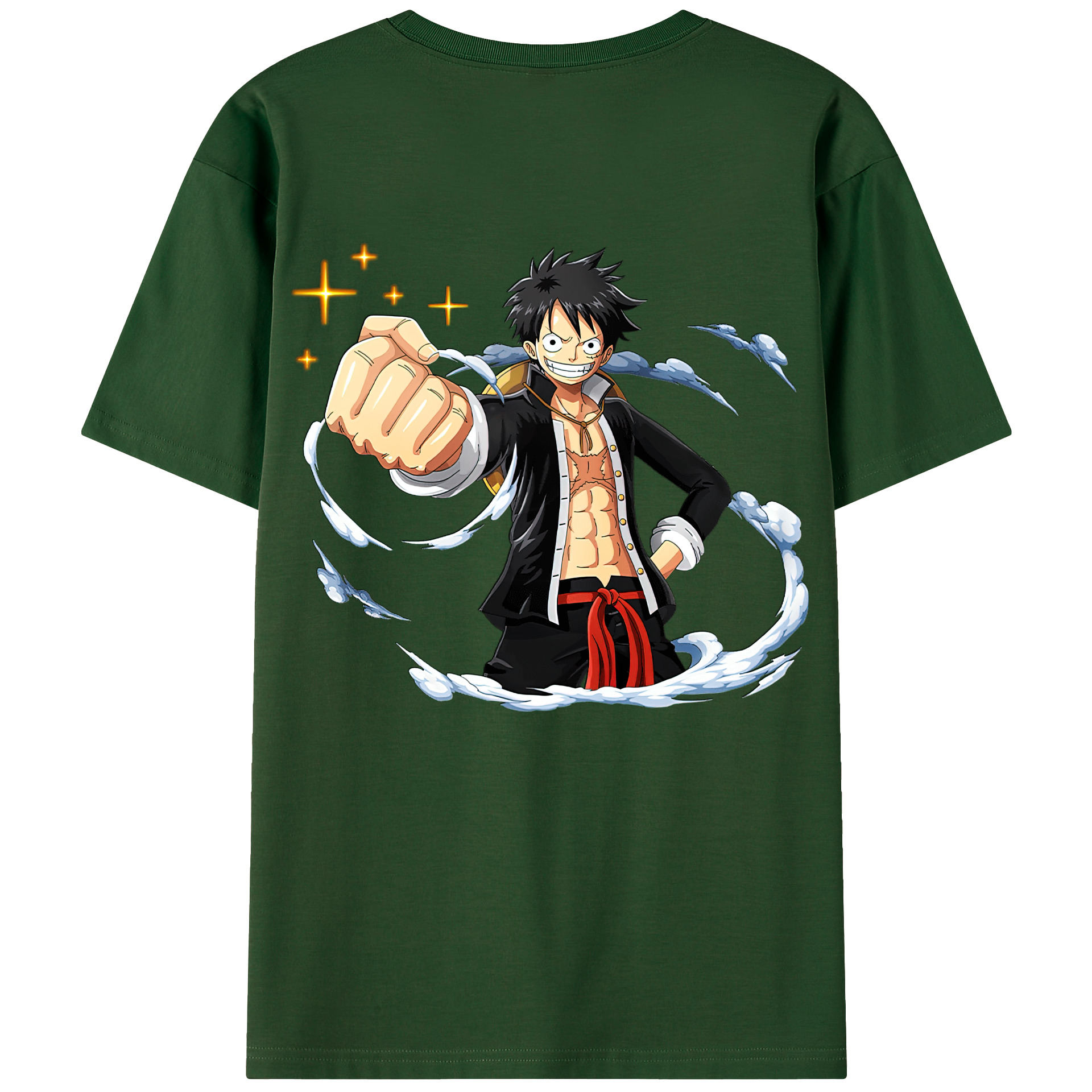 ワンピース モンキー・D・ルフィ ONE PIECE Monkey D. Luffy 綿100％半袖Tシャツ（背面プリント）